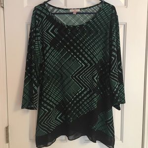 Roz & Ali Green and black women’s top.  Plus size